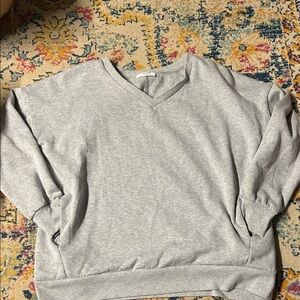 Zenana Outfitters Light Gray V-Neck Top